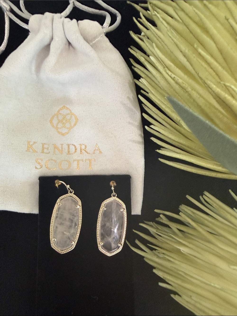 Kendra Scott Gold and Clear Danelle Drop Earrings